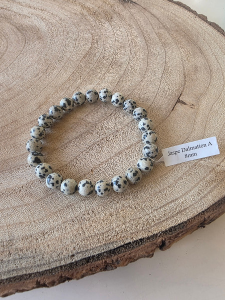 Kugelarmband 8mm Dalmatiner Jaspe