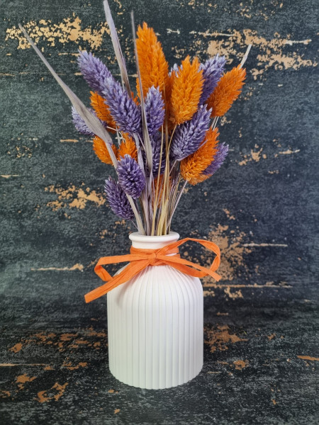 Deko Rillen Vase Skandi Flieder & Orange