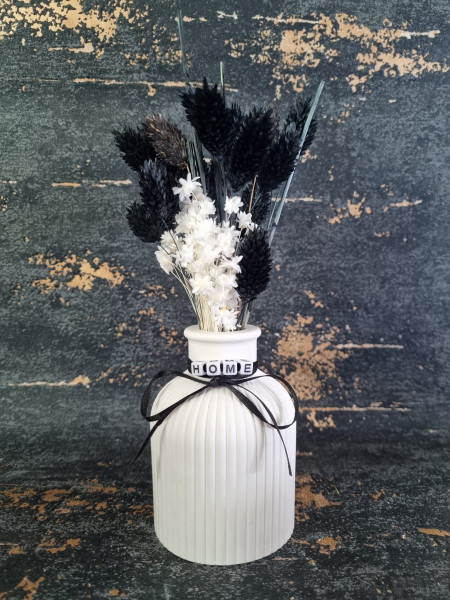 Deko Rillen Vase Skandi Black & White