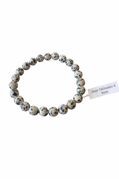 Kugelarmband 8mm Dalmatiner Jaspe