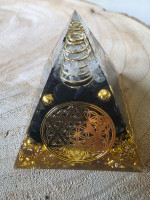 Orgonit Pyramide Blume des Lebens Kristallstern Obsidan